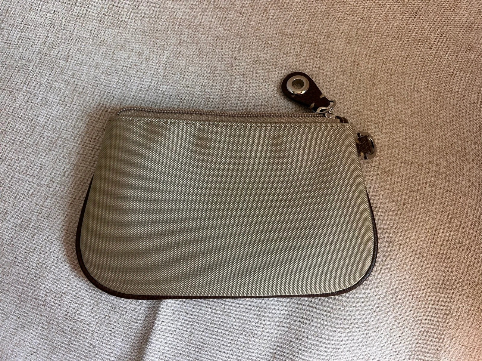 LANCEL pouch / toiletry bag in beige canvas with leather trim – photo 7